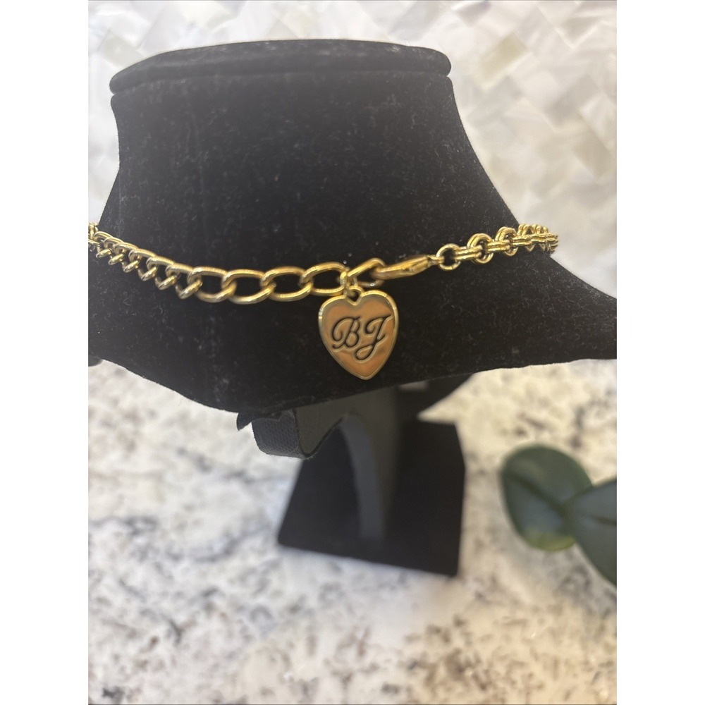 Betsey Johnson Three Heart Leopard Heart Key Rhinestones Locket Pearl Necklace - Picture 9 of 16